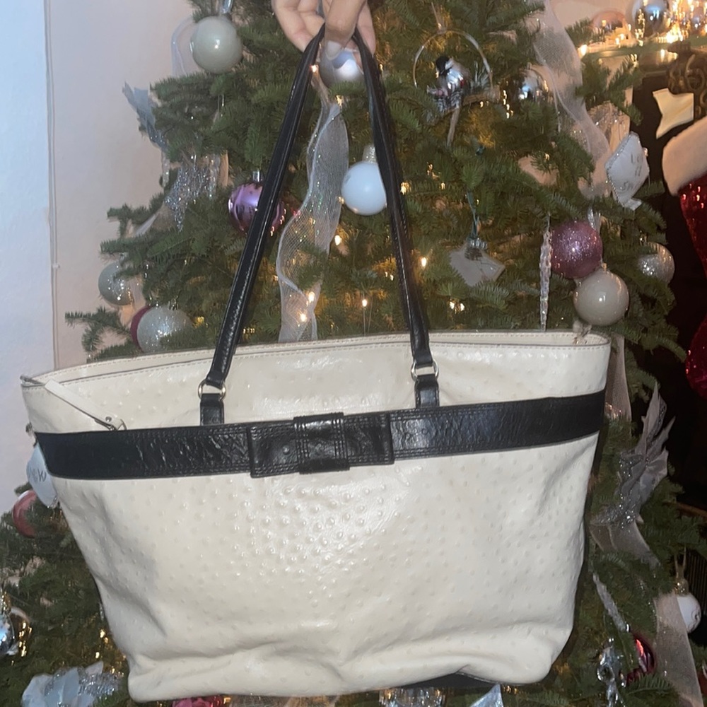 Katie spade ostrich tote bag